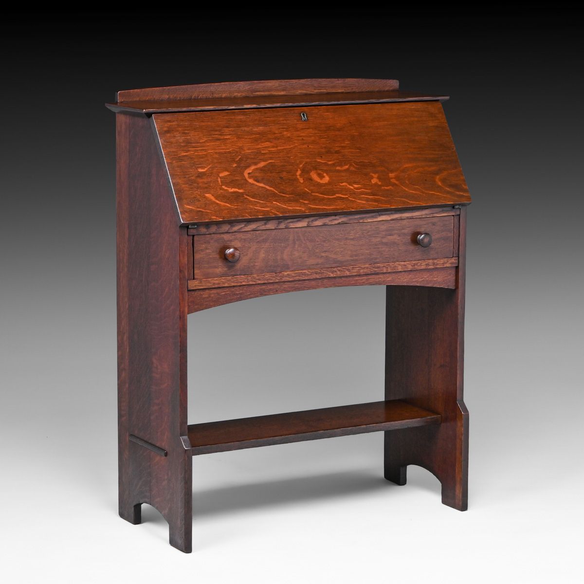 L&JG Stickley Oak One-Drawer Dropfront Desk c1908-1912