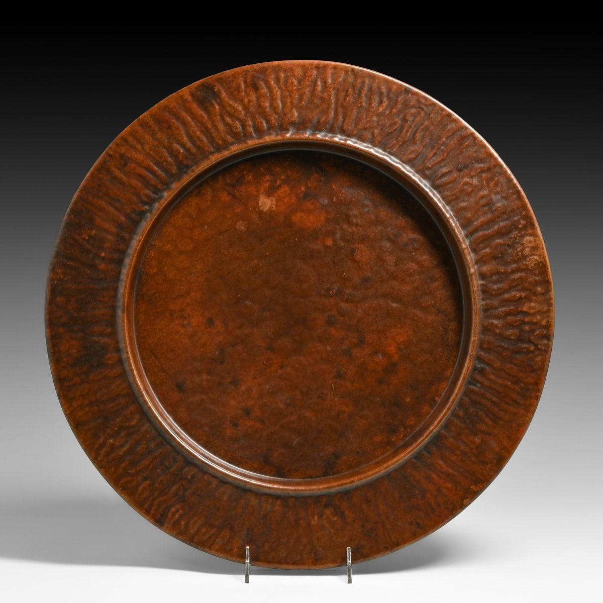 Michael Adams - Aurora Studios Hammered Copper Warty Charger 2002