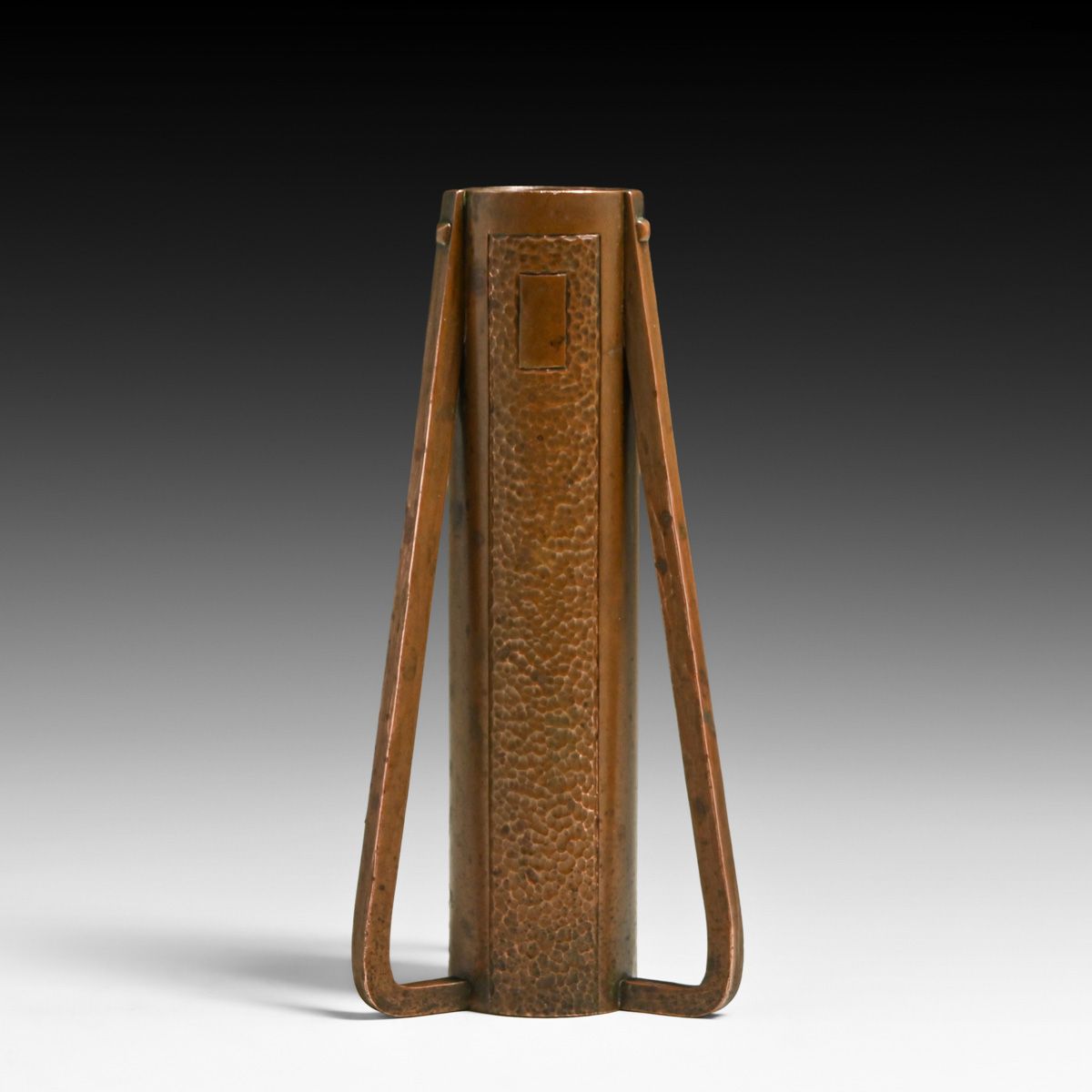 Roycroft Hammered Copper Buttress Vase c1915