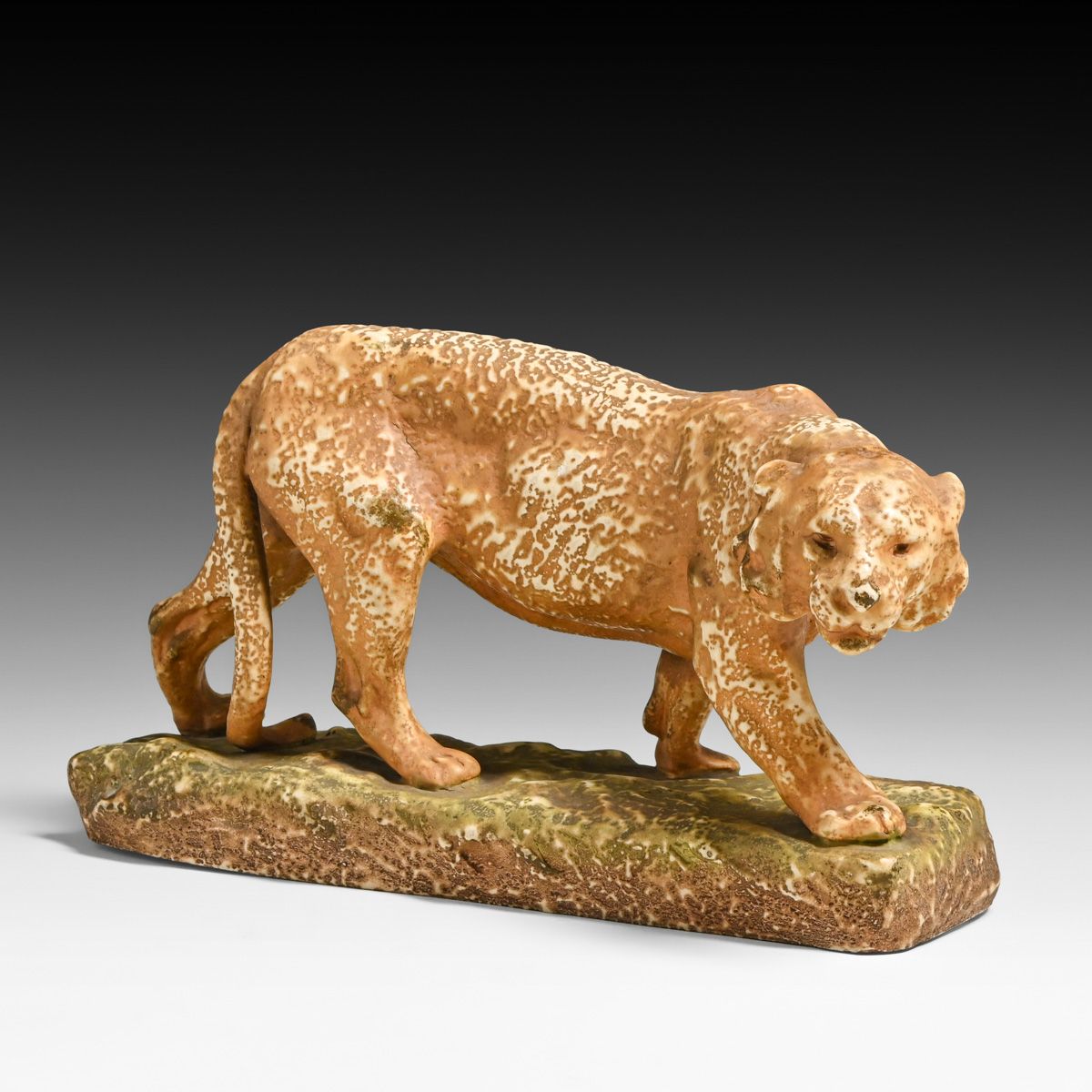 Amphora Teplitz Matte Porcelain Cougar c1900