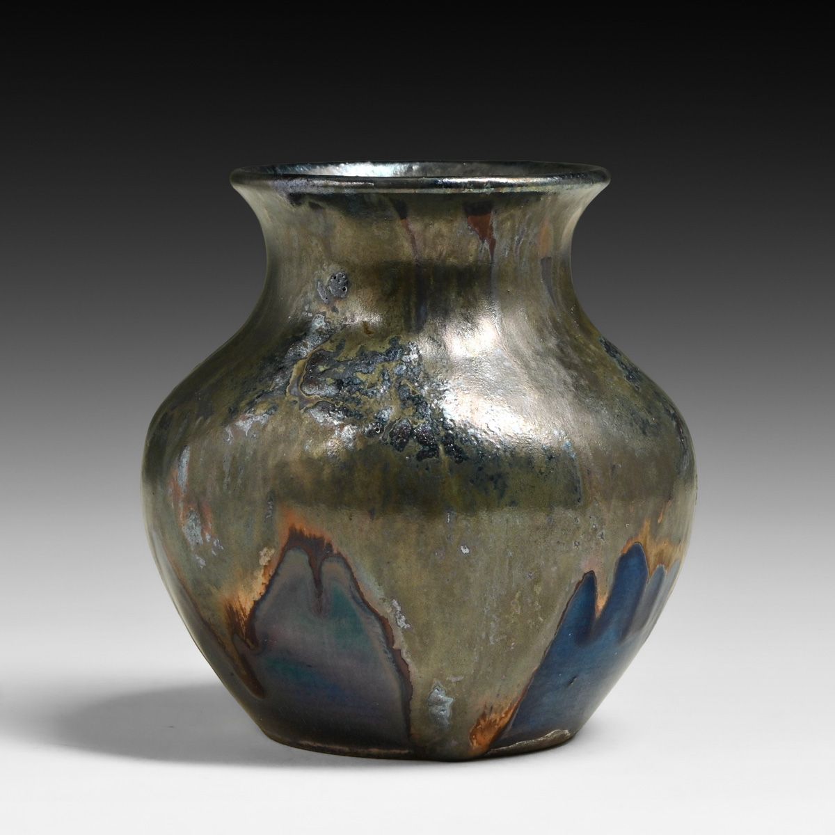Japanese Arts & Crafts Iridescent Drip Vase c1920s