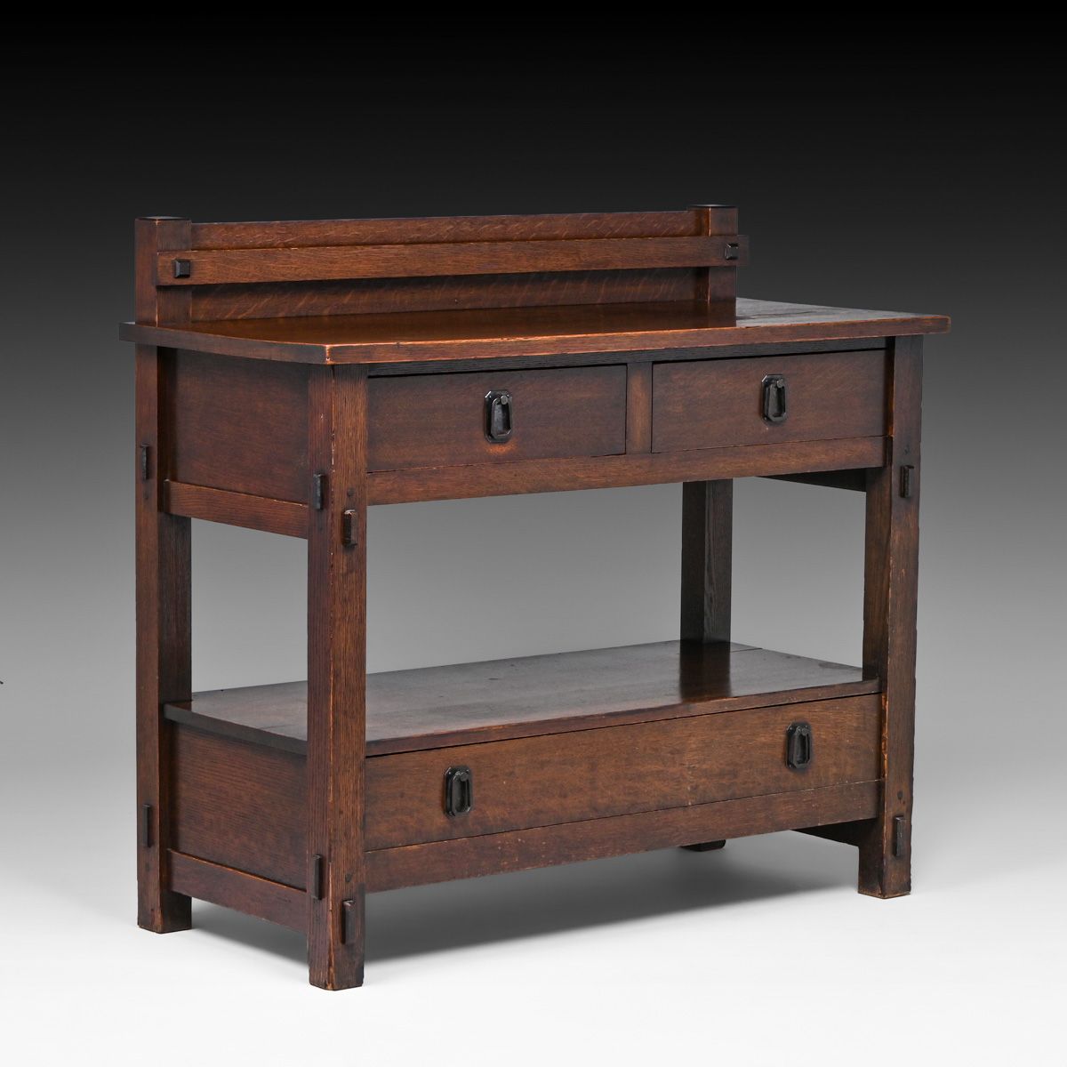 Charles Stickley Oak Massive Two-Drawer Server c1907