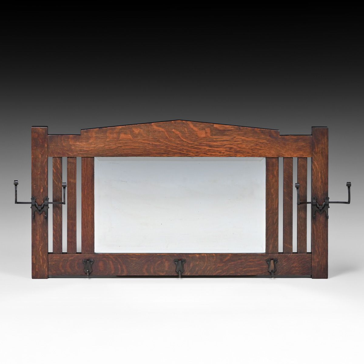 Early Stickley Brothers Oak Hall Mirror c1905