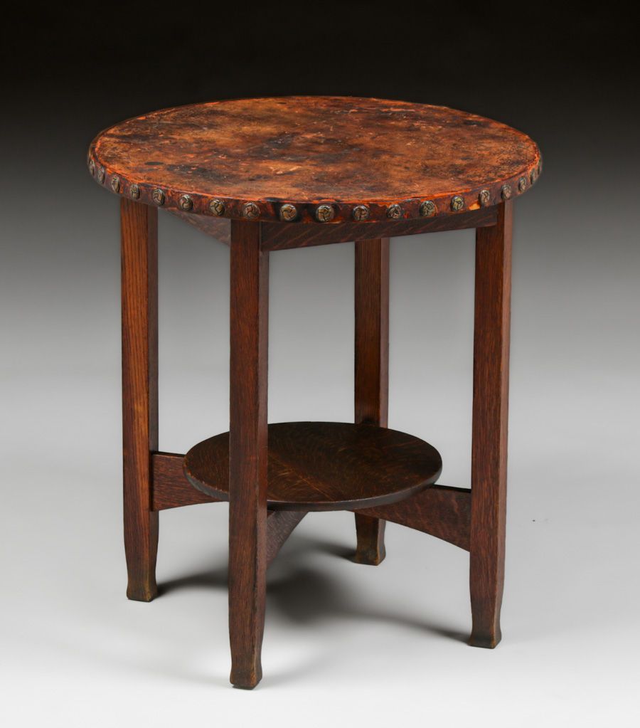 Stickley Brothers Leather-Top Table c1905