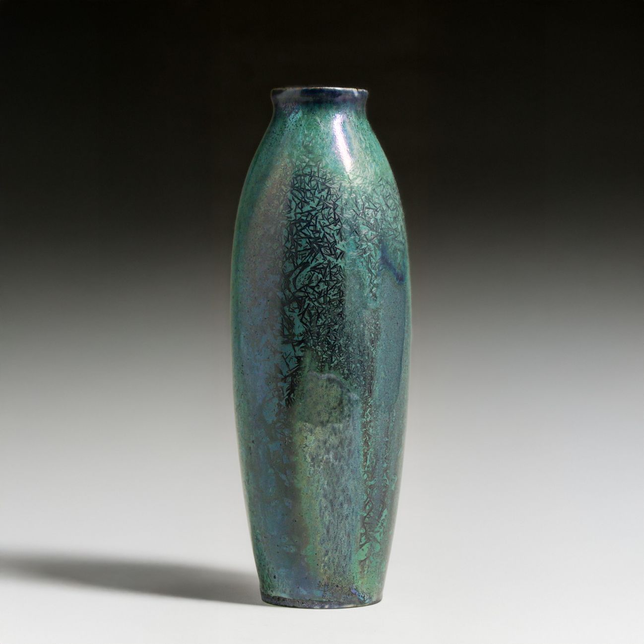 Alphonse Cytere - French Blue Crystalline Vase c1910