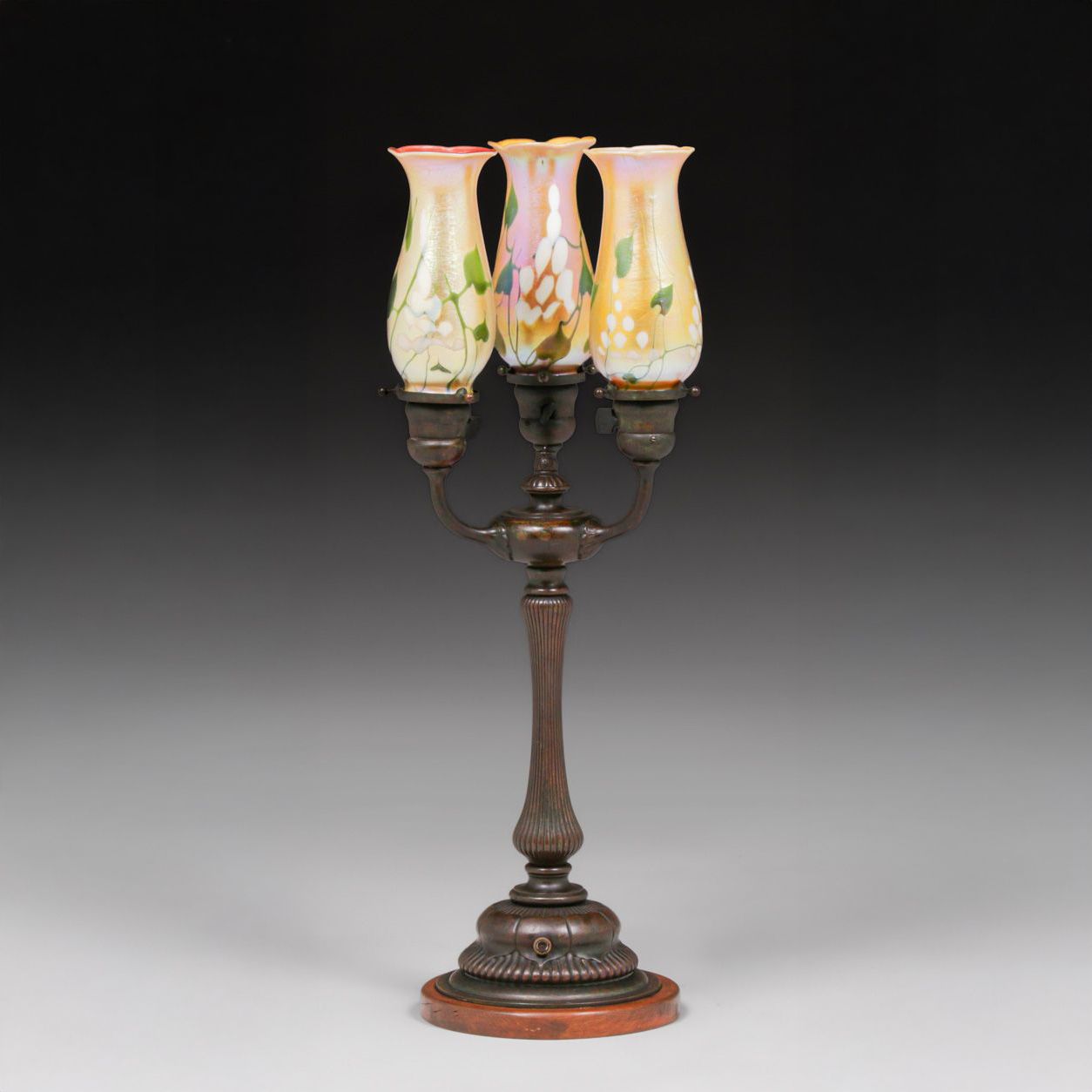 Tiffany Studios Bronze Newell Post Lamp c1910