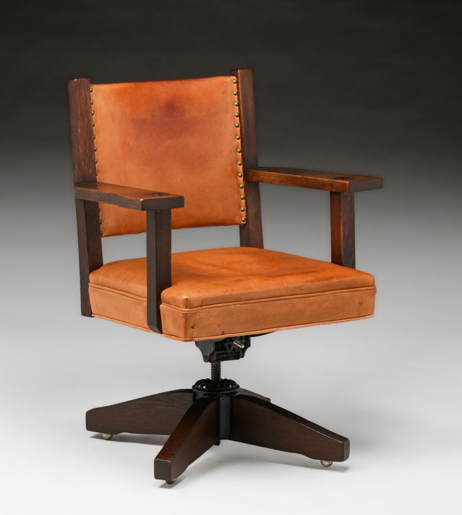 Early Gustav Stickley #2684 1/2 Oak Swivel Chair c1902