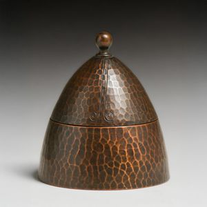 Roycroft Hammered Copper Inkwell c1920s
