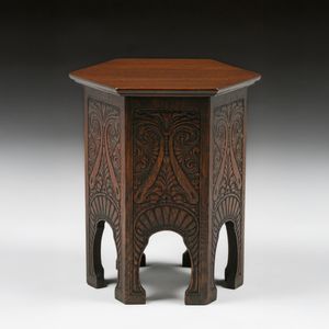 Grand Rapids Moorish Design Oak Taboret c1900