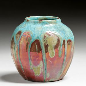 Pewabic Pottery Iridescent Drip Vase c1920s