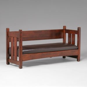 L&JG Stickley Evenarm Settle c1910