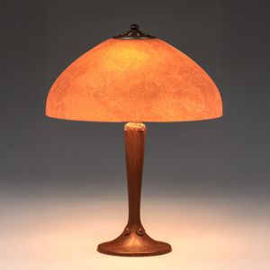 Handel Acid-Etched Ginkgo Leaf Lamp c.1910