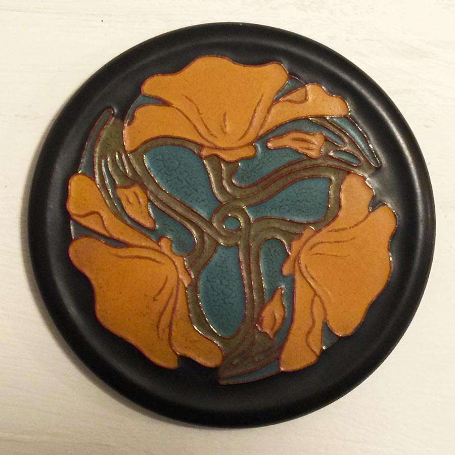 California Faience Poppy Tile with Original Label | California ...