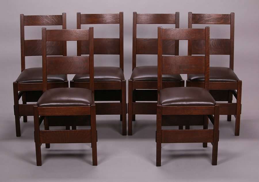 Set of 6 Stickley Brothers Dining Chairs California