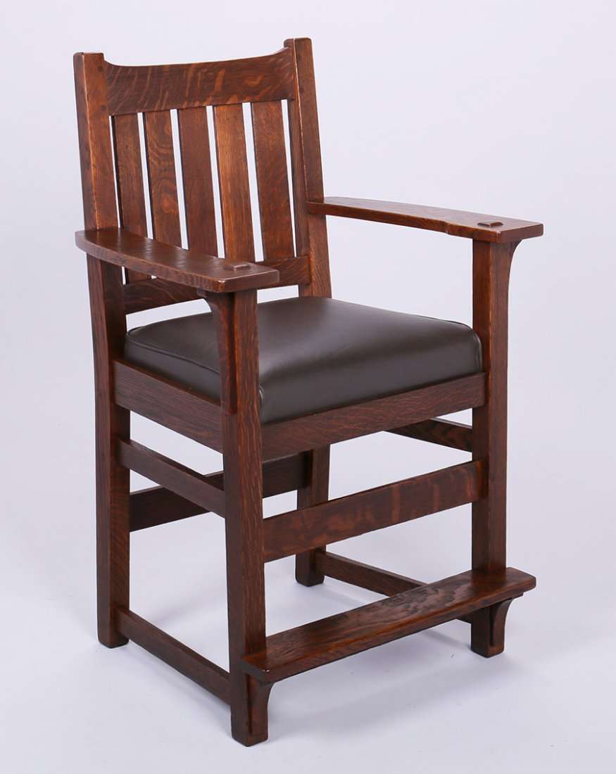 L Jg Stickley Billiard Chair California Historical Design
