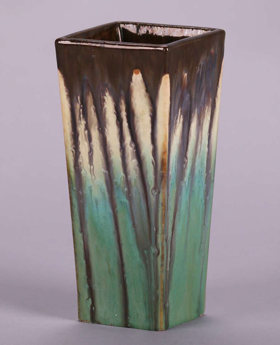 Fulper Pottery Tapered Square Vase California Historical Design