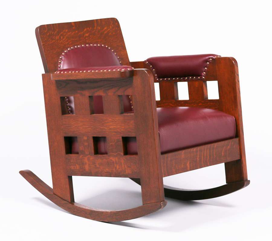 Lot 780. Karpen Furniture Co Cutout Rocker California Historical Design