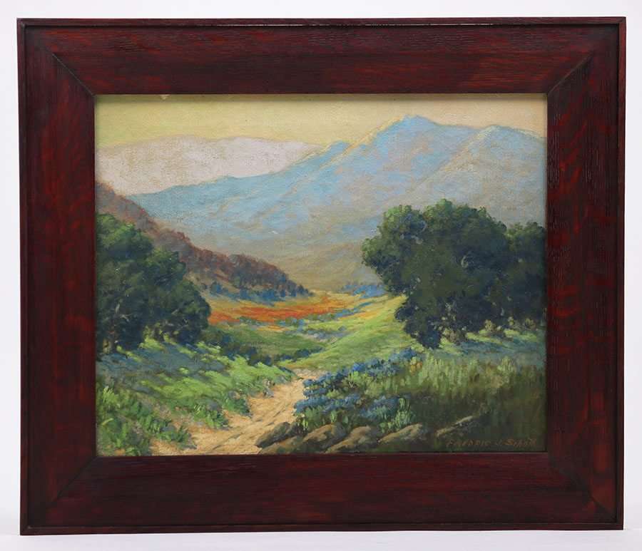 Frederic J. Schott Painting San Gabriel Mountains c1910-1920s