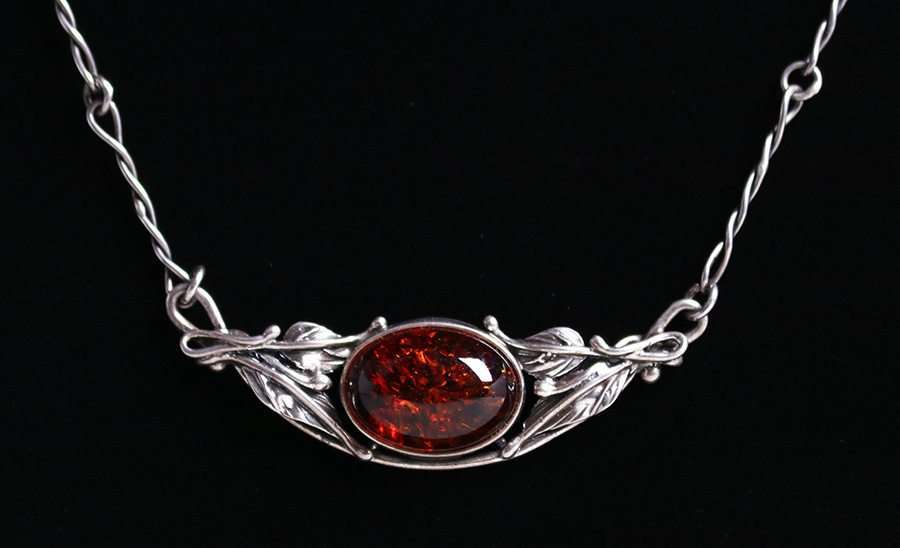 Arts & Crafts Sterling Silver Amber Necklace c1905-1910 | California ...