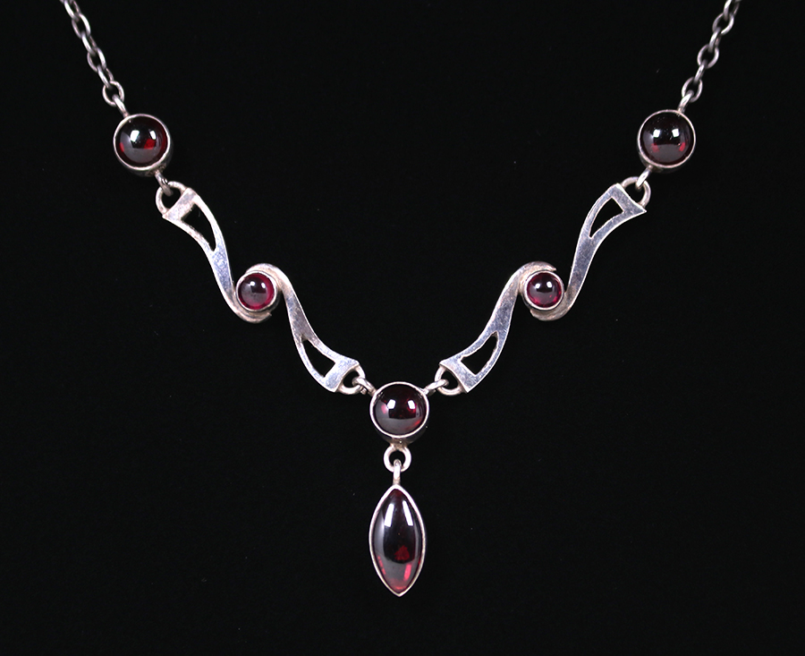 Chicago Arts & Crafts Sterling Silver & Garnet Necklace c1910 ...