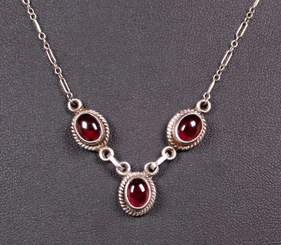 Arts & Crafts Sterling Silver Garnet Necklace c1910 | California ...
