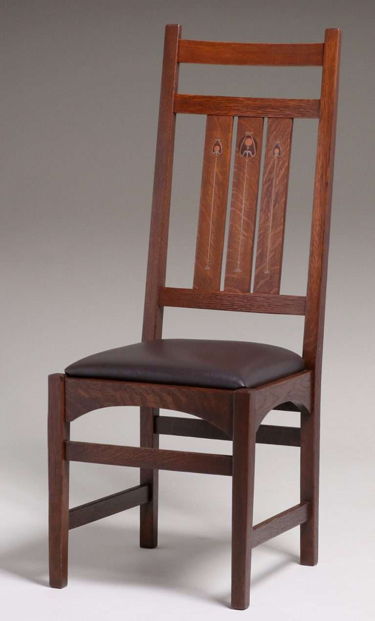 Gustav Stickley Harvey Ellis Inlaid Side Chair c1905 California