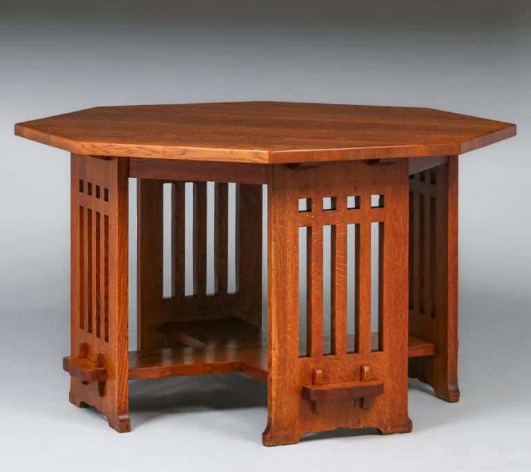 Limbert Cutout Octagonal Library Table c1905 | California Historical Design