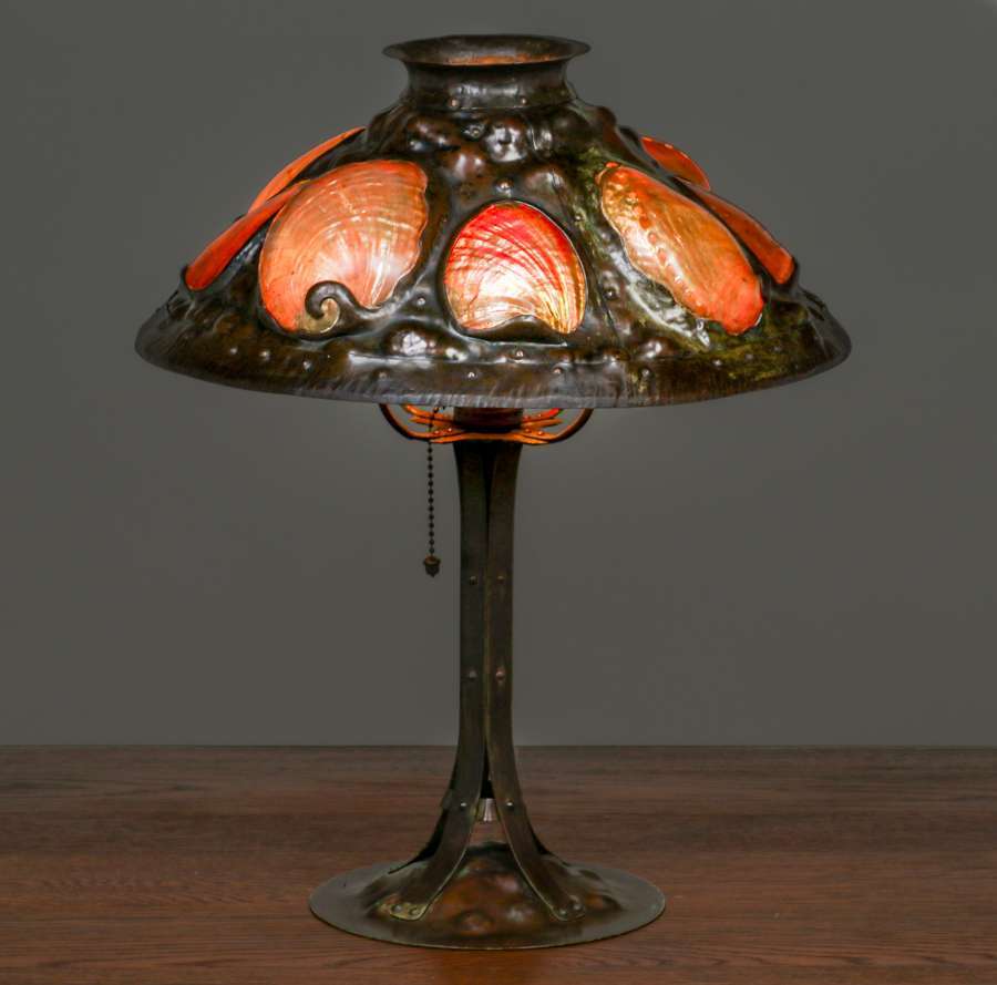 Buy the Vintage Retro Abalone Shell Leviton Lamp