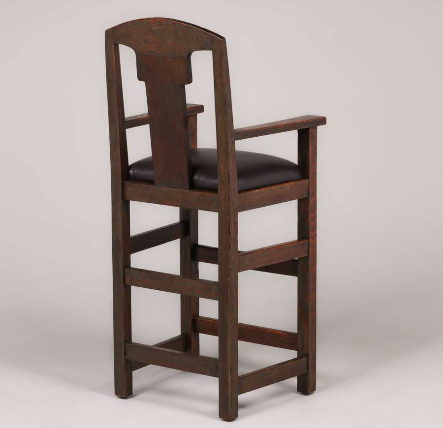 John Bradstreet Minneapolis HandCarved Oak High Chair c1905