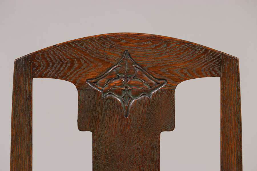 John Bradstreet Minneapolis HandCarved Oak High Chair c1905