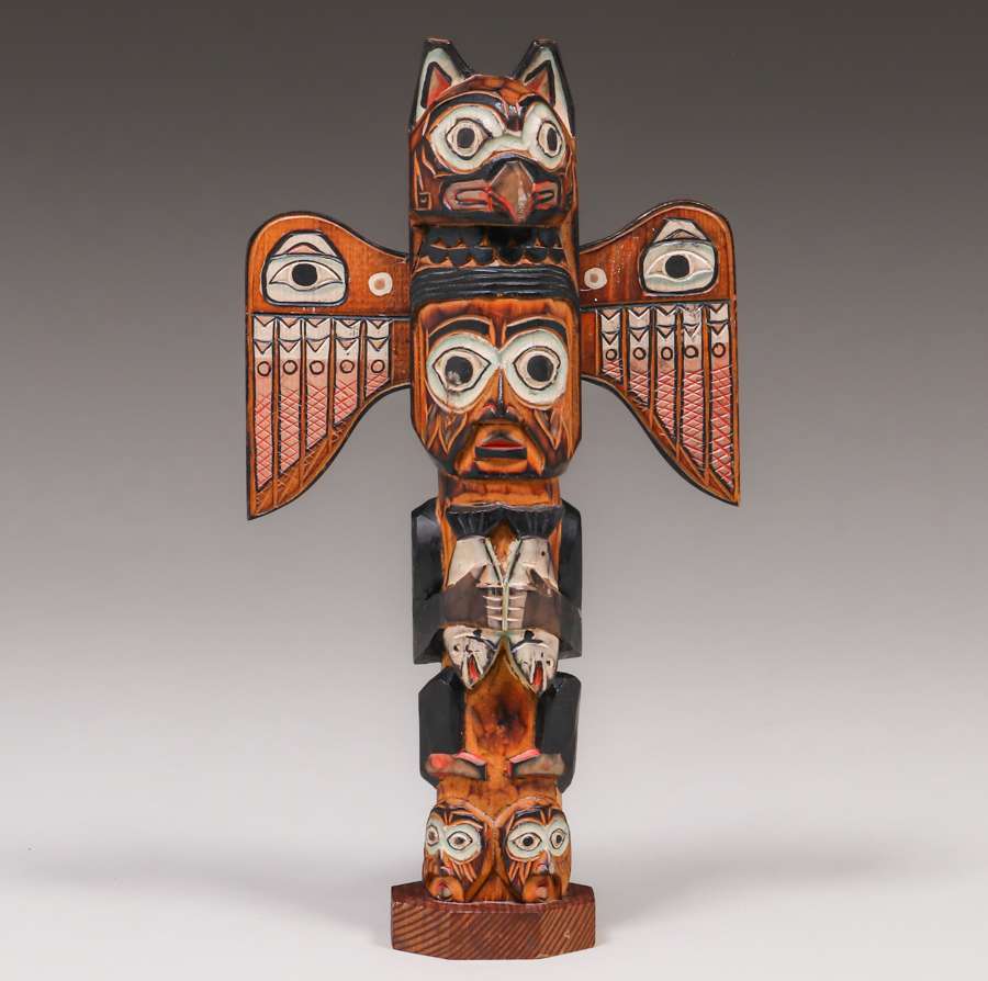 Patrick Seale Ketchikan, Alaska Carved Cedar Totem Pole c1980s ...