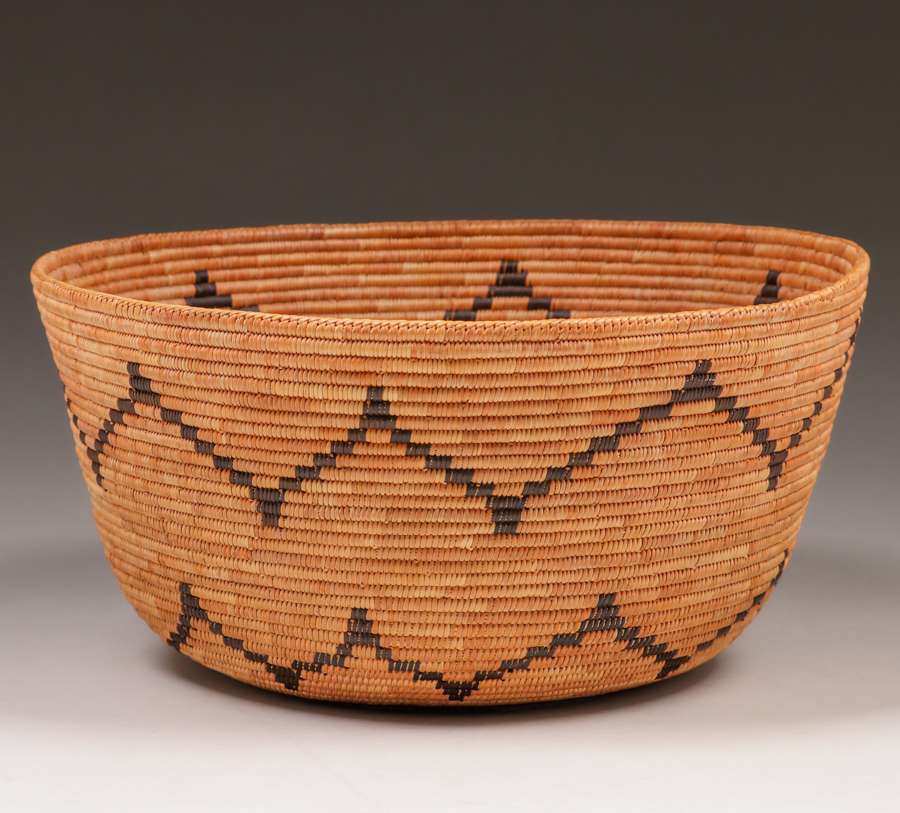 Hand Carved Root Basket (rbsk14) - Mission Del Rey Southwest