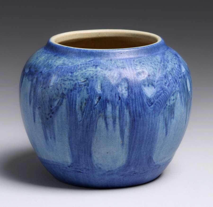 Early Pottery Moonlit Scenic Vase 1903 California Historical