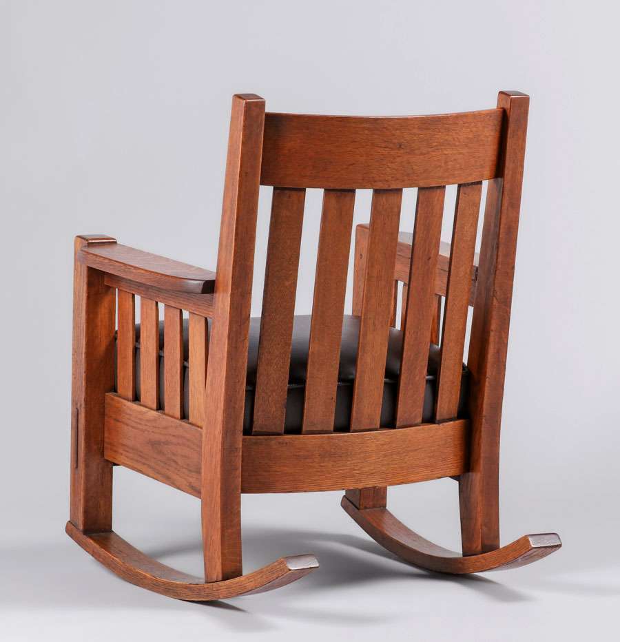 Harden Furniture Co Slatted Rocker c1910s California Historical Design