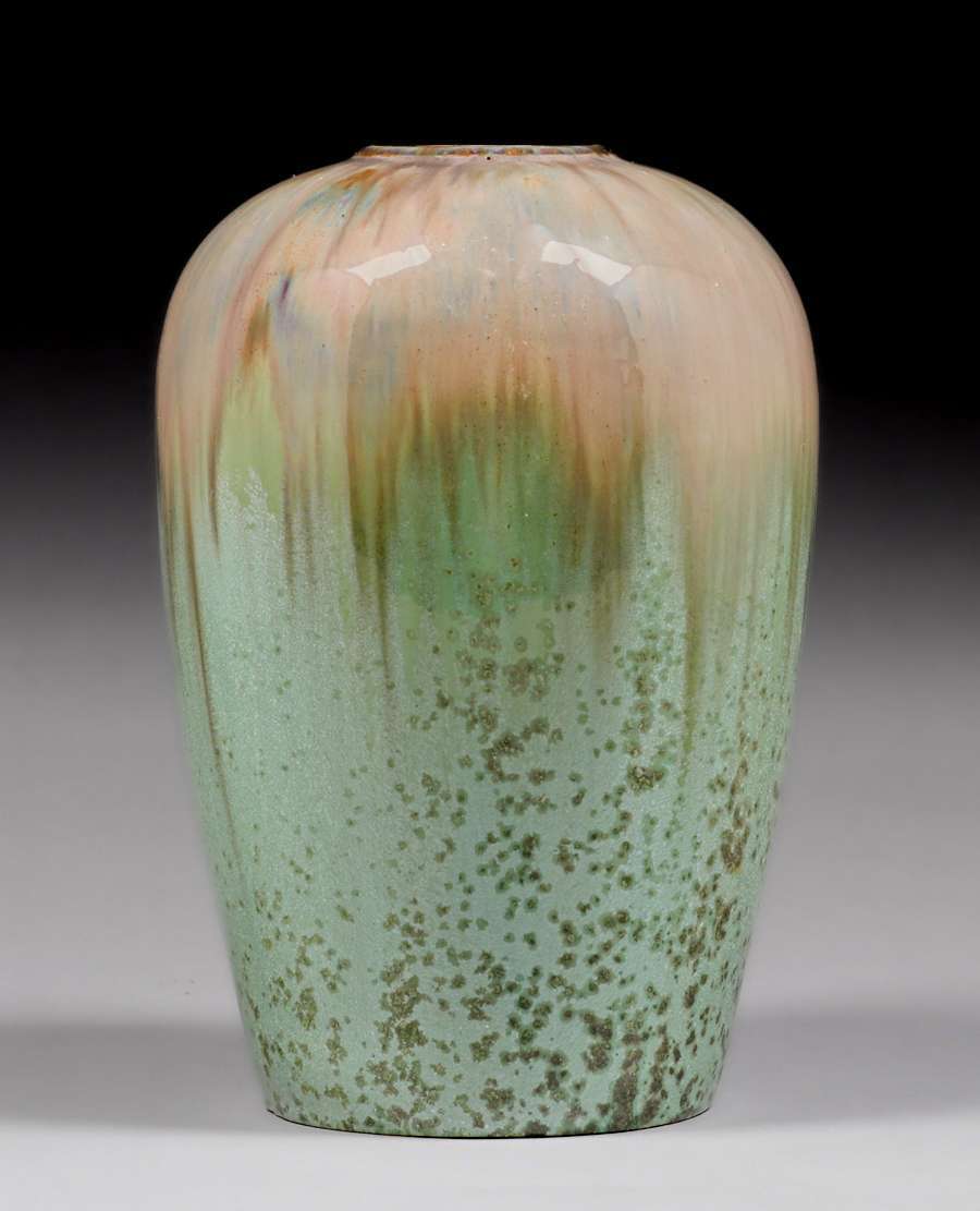 Prang Fulper Pottery Leopardskin Rounded Vase c1910 | California ...