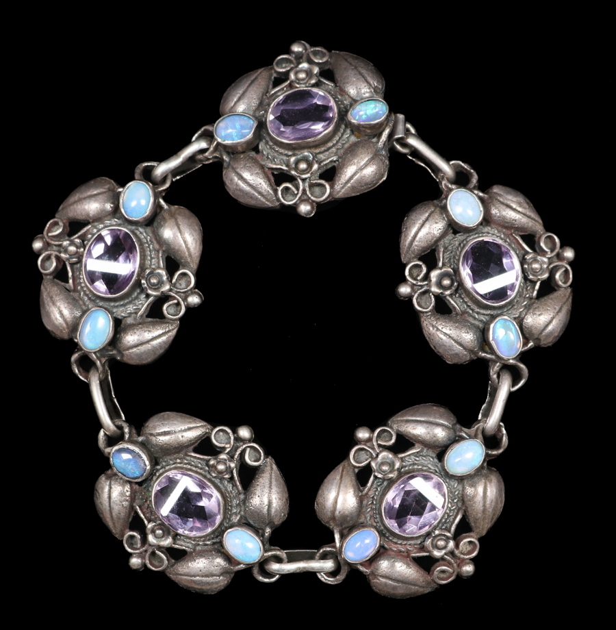 Arts & Crafts Holly Motif Bracelet Circa 1900