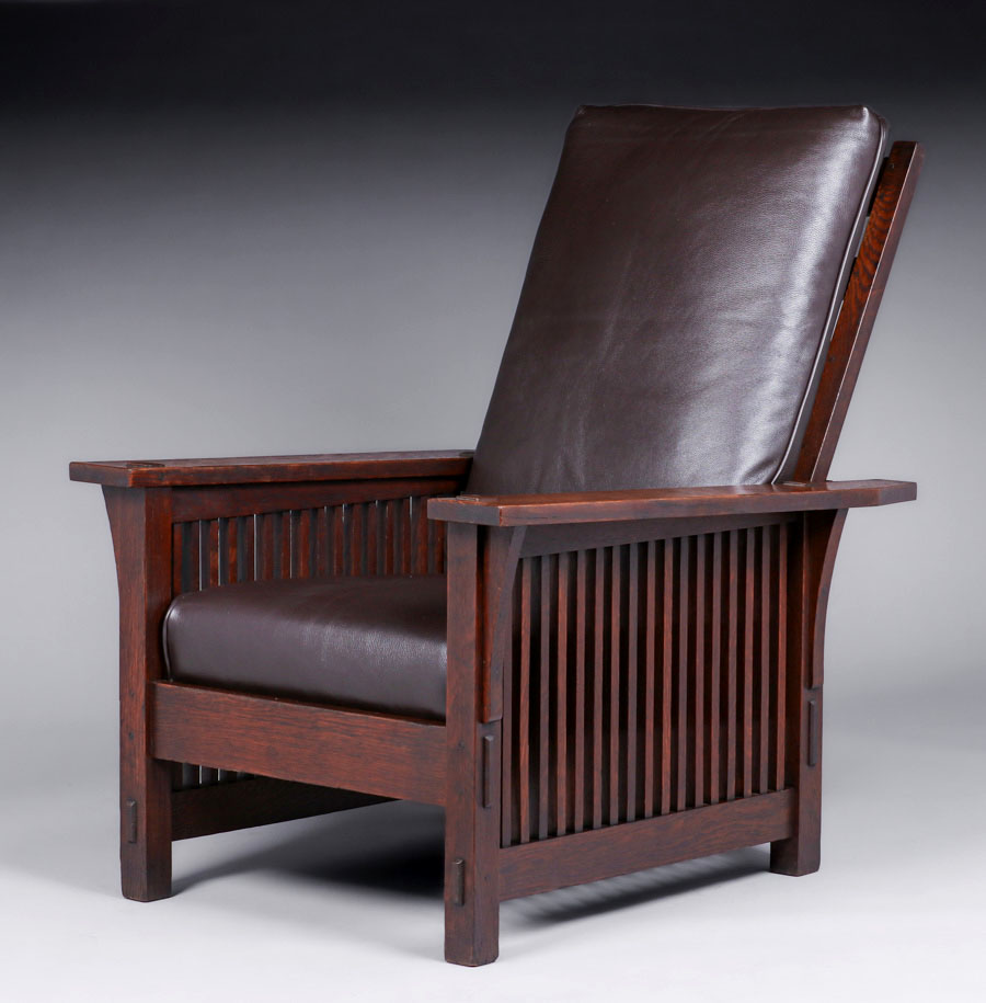 Gustav Stickley Spindled Morris Chair c1907 California