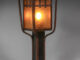 Gustav Stickley Hammered Copper & Amber Glass Newell Post Lamp c1910