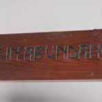 Roycroft “LIFE IN ABUNDANCE” Hand-Carved Half Log Motto c1905