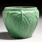 Weller Pottery Matte Green Leaves Jardiniere c1910