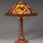 Elizabeth Eaton Burton - Christopher Tornoe Hammered Copper & Mica Lamp c1910