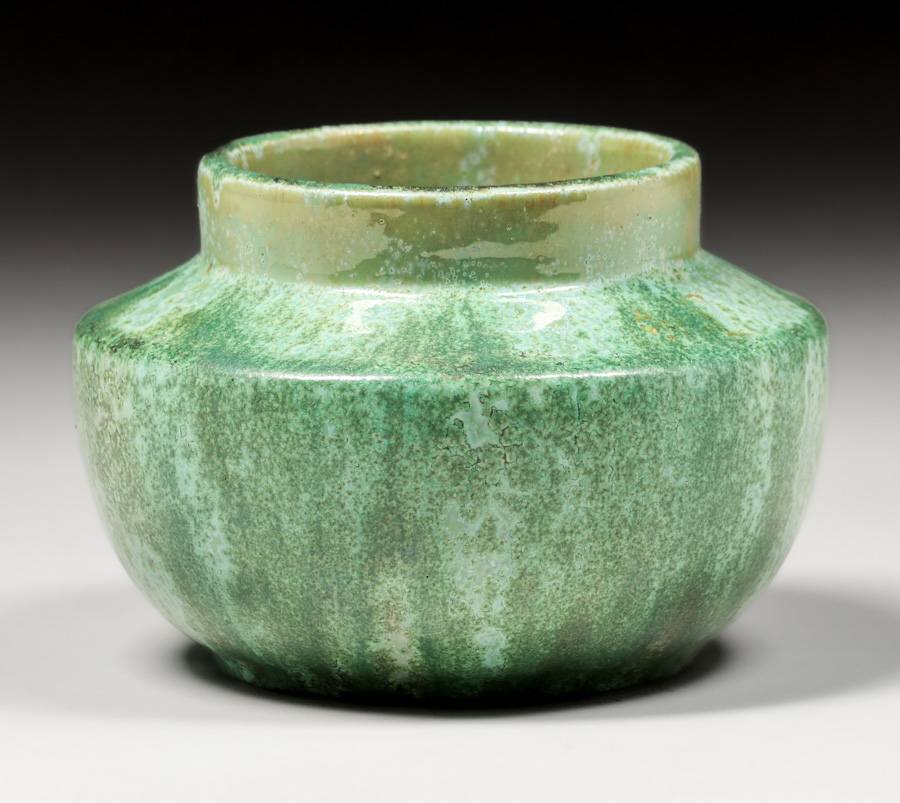 A Fulper Pottery Vase with Cucumber Glaze A Fulper Pottery Vase with Cucumber Glaze
