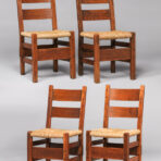 Early Gustav Stickley Set Of 4 Thornden Side Chairs C1901