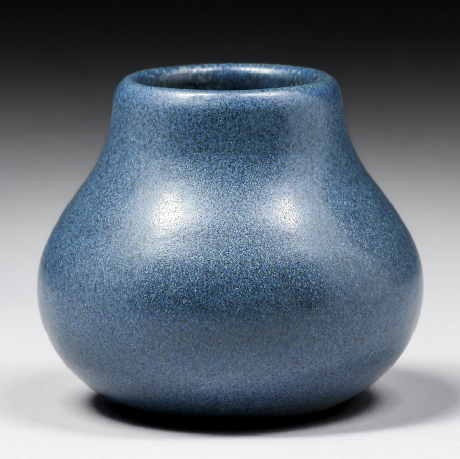 A Blue Marblehead Pottery Vase A Blue Marblehead Pottery Vase
