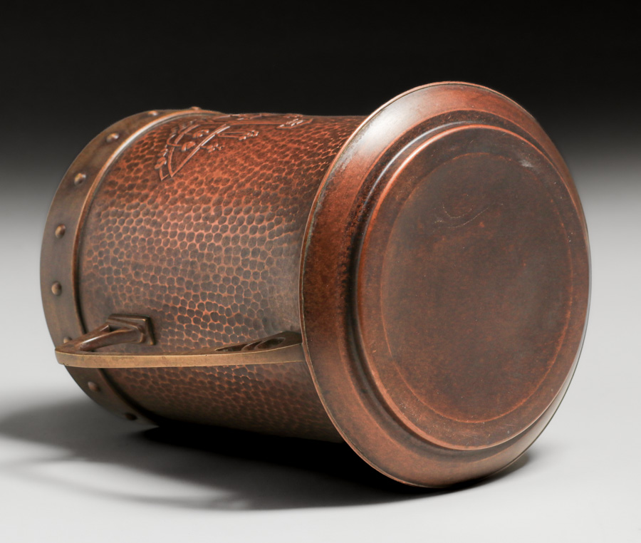 WMF - German Hammered Copper & Brass Two-Handled Vase c1905 WMF - German Hammered Copper & Brass Two-Handled Vase c1905