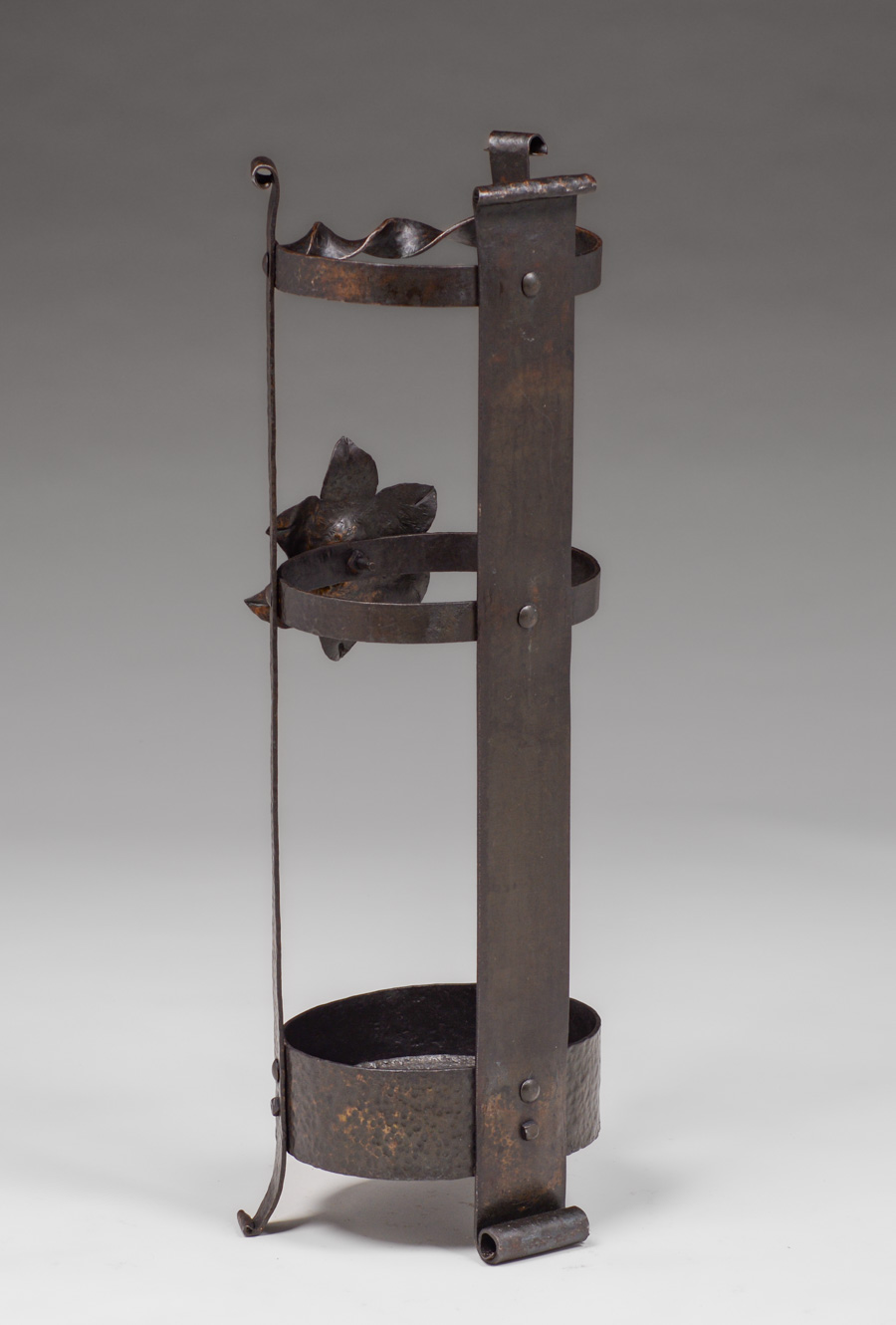 Arts & Crafts Period Hand-Forged Iron & Copper Umbrella